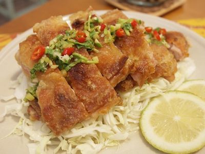 參考食譜 : 不油炸~泰式椒麻雞!!