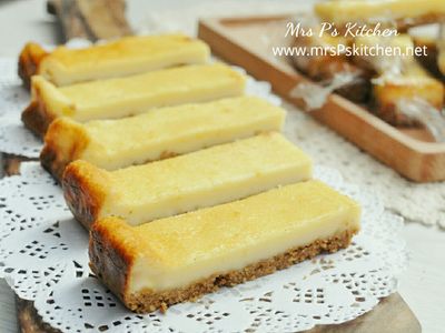 參考食譜 : 重乳酪蛋糕條 【免機器】