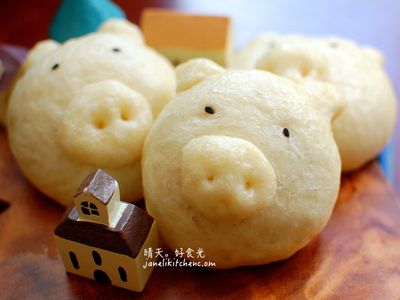參考食譜 : 小豬芝麻包【大同全功能蒸烤箱】