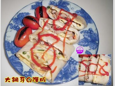 參考食譜 : 薄皮蛋餅(大鋼牙Q彈版、老少咸宜軟嫩版)