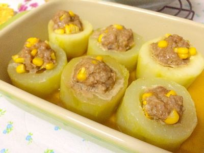 參考食譜 : 🍴大人小孩都喜歡～大黃瓜襄肉