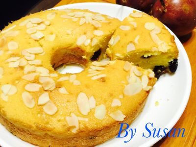 參考食譜 : 百香果蔓越莓磅蛋糕