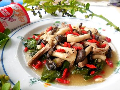 霜降黑蠔菇炒肉絲~「味之素品牌」高鮮味精