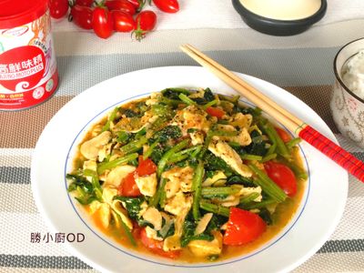 番茄蛋炒菠菜 「味之素品牌」高鮮味精