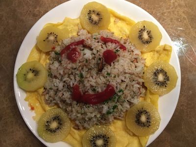 创意卡通太阳炒饭