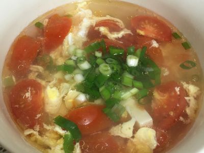 參考食譜 : 番茄豆腐蛋花湯💕
