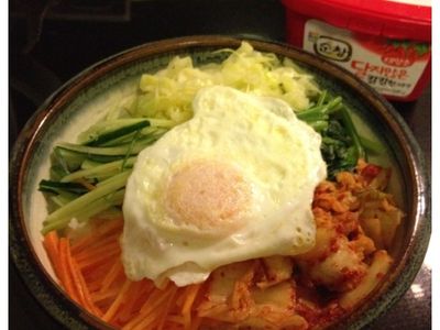 參考食譜 : 【妮小娜隨性煮】韓式蔬菜拌飯