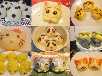參考食譜 : 造型饅頭小小兵、貓熊、夭怪手錶、巧虎..