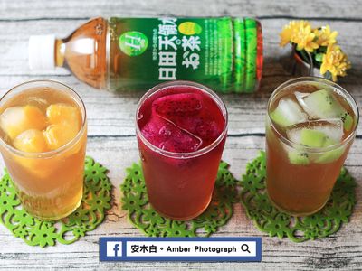 水果冰塊蜂蜜綠茶