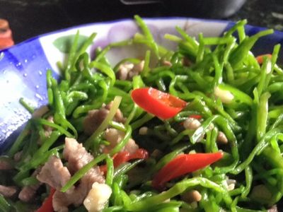 參考食譜 : 水蓮炒肉絲