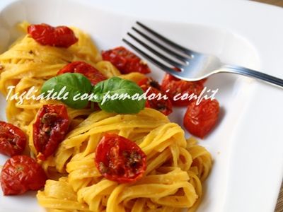 參考食譜 : 義大利寬麵佐自製油封番茄乾(Pomodori confit) 