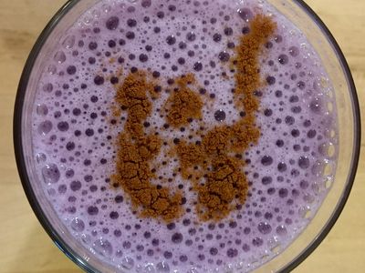 參考食譜 : 紫薯拿鐵( 不含咖啡因)