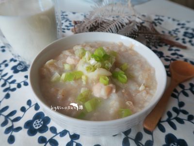 山藥百合瘦肉粥+薏仁牛奶