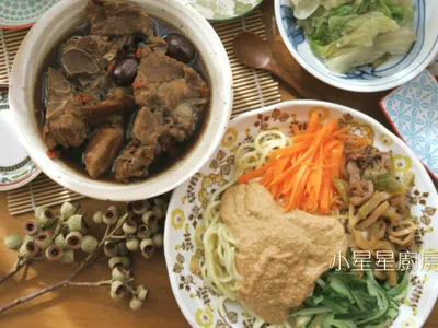 中式涼麵&十全藥燉排骨