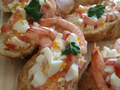 參考食譜 : 鮮蝦塔吉特-餐前小點心