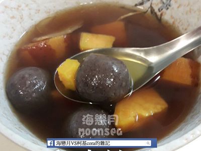 參考食譜 : 黑糖薑汁地瓜湯圓
