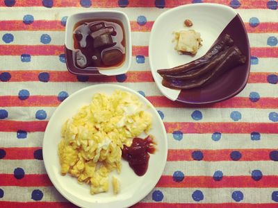 培根海鮮蔬菜蛋粥