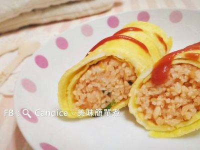 參考食譜 : 蕃茄蛋包飯捲