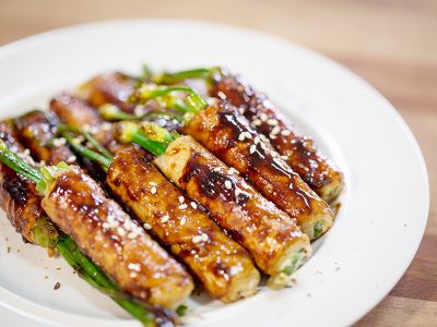 參考食譜 : \\自家居酒屋-蜜汁韭菜豬肉捲//
