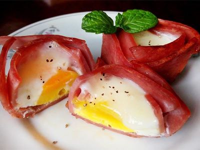 火腿夾心蛋~新食感的冷凍蛋料理