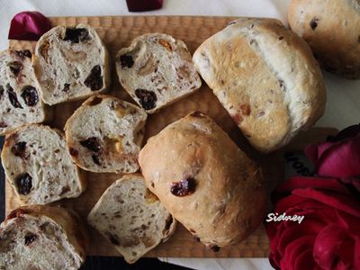 參考食譜 : 低油糖果乾堅果麵包