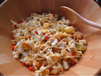 參考食譜 : 【妮小娜隨性煮】馬鈴薯蘋果蛋沙拉
