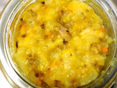 寶寶副食品～香煎雞腿紅藜南瓜粥