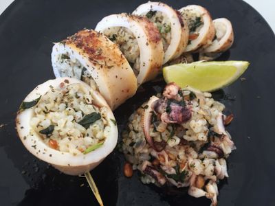 義式透抽青醬飯卷