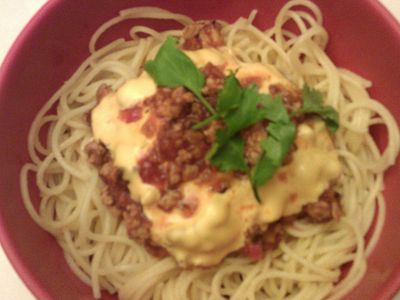 參考食譜 : 芝司樂起司蕃茄肉醬義大利麵