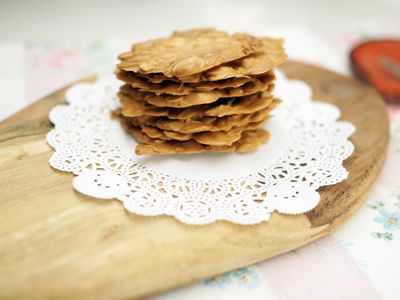 參考食譜 : 零失敗香脆杏仁瓦片