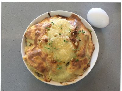 參考食譜 : 焗烤時蔬雞肉麵包布丁