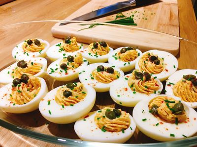 參考食譜 : 含羞草蛋沙拉 oeufs mimosa