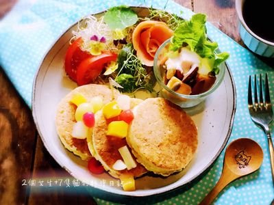 水果豆腐厚鬆餅&地瓜堅果優格