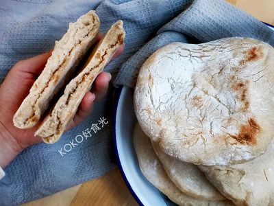 參考食譜 : 免揉全麥口袋餅Pita＿完美包覆不掉餡