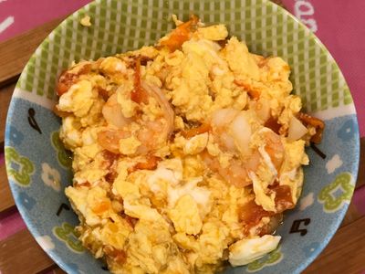 參考食譜 : 寶寶版 番茄蝦仁炒蛋