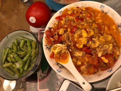 超簡單😍番茄絞肉炒蛋