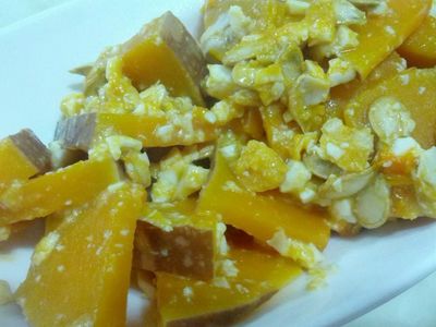 參考食譜 : 愛烹飪。鹹蛋南瓜