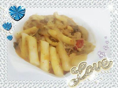 參考食譜 : 改良過的【韓式】辣炒年糕..