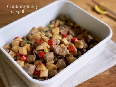 辣炒杏鮑牛肉粒【影片】