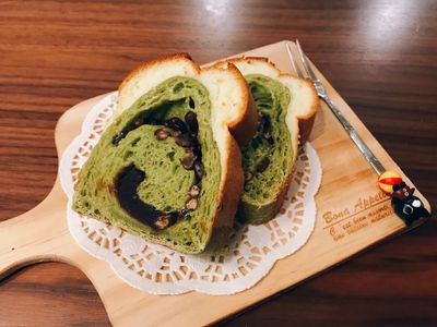 參考食譜 : 紅豆抹茶蛋糕吐司