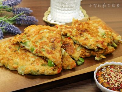 參考食譜 : 絲瓜吻仔魚煎餅