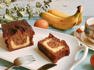參考食譜 : 微笑香蕉蛋糕-手繪食譜