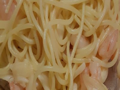 蒜頭蝦仁義大利麵