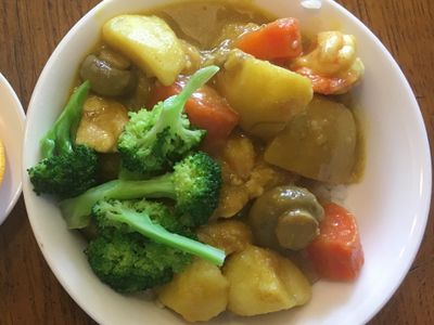 香蕉南瓜咖喱雞肉蝦