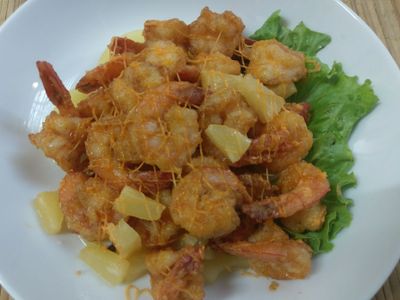 參考食譜 : かにの鳳梨蝦球