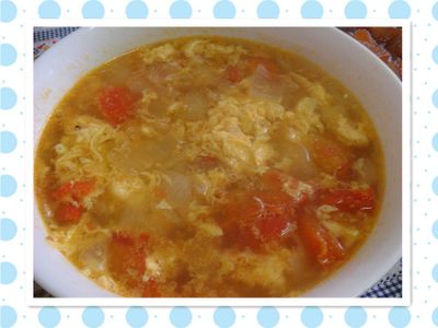 番茄洋蔥蛋花湯