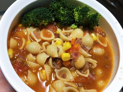 番茄牛肉濃湯貝殼粉/麵條[寶寶食譜]