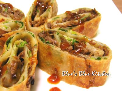 香菜牛肉脆皮捲餅