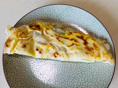 皮脆心軟～潤餅皮蛋餅