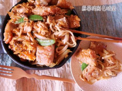 日式親子烏龍麵丼